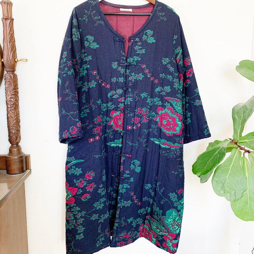Linen/Cotton Floral Long Coat - Like NEW!